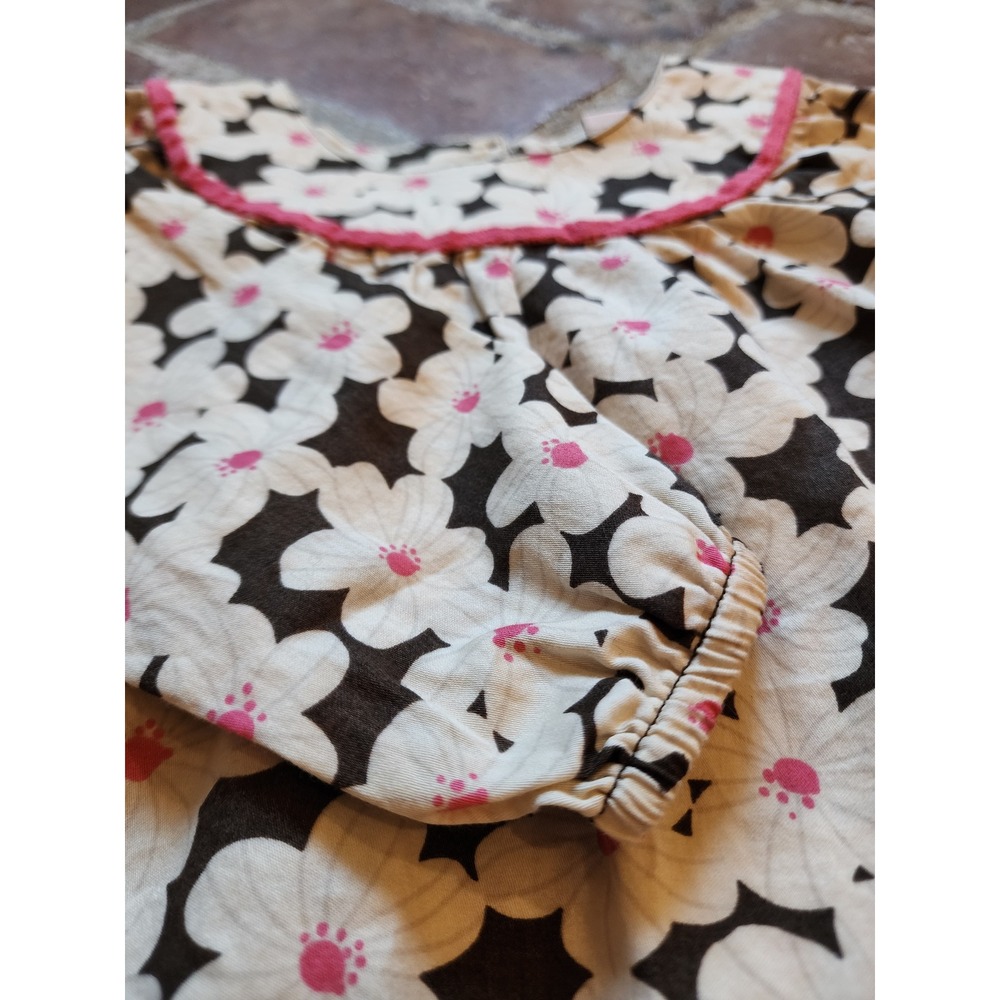 Genuine Kids OshKosh Floral Dress Size 2T Long Sleeve 100% Cotton Pink White